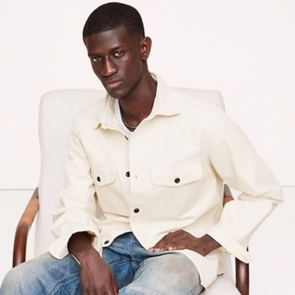 NWT Banana Republic Cotton Twill Shirt Pale blue Jacket Sz Small (#502789)